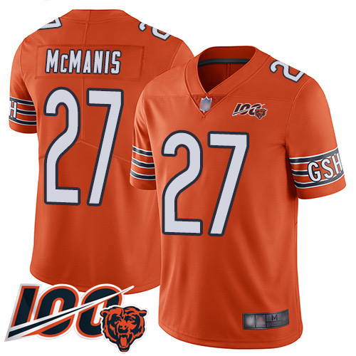 Chicago Bears Limited Orange Men Sherrick McManis Alternate Jersey NFL Football #27 100th Season->youth nfl jersey->Youth Jersey